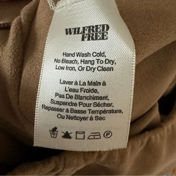 Wilfred Free Daria Tan Vegan Faux-Suede Legging Pants Aritzia Neutral Caramel S - Picture 8 of 10